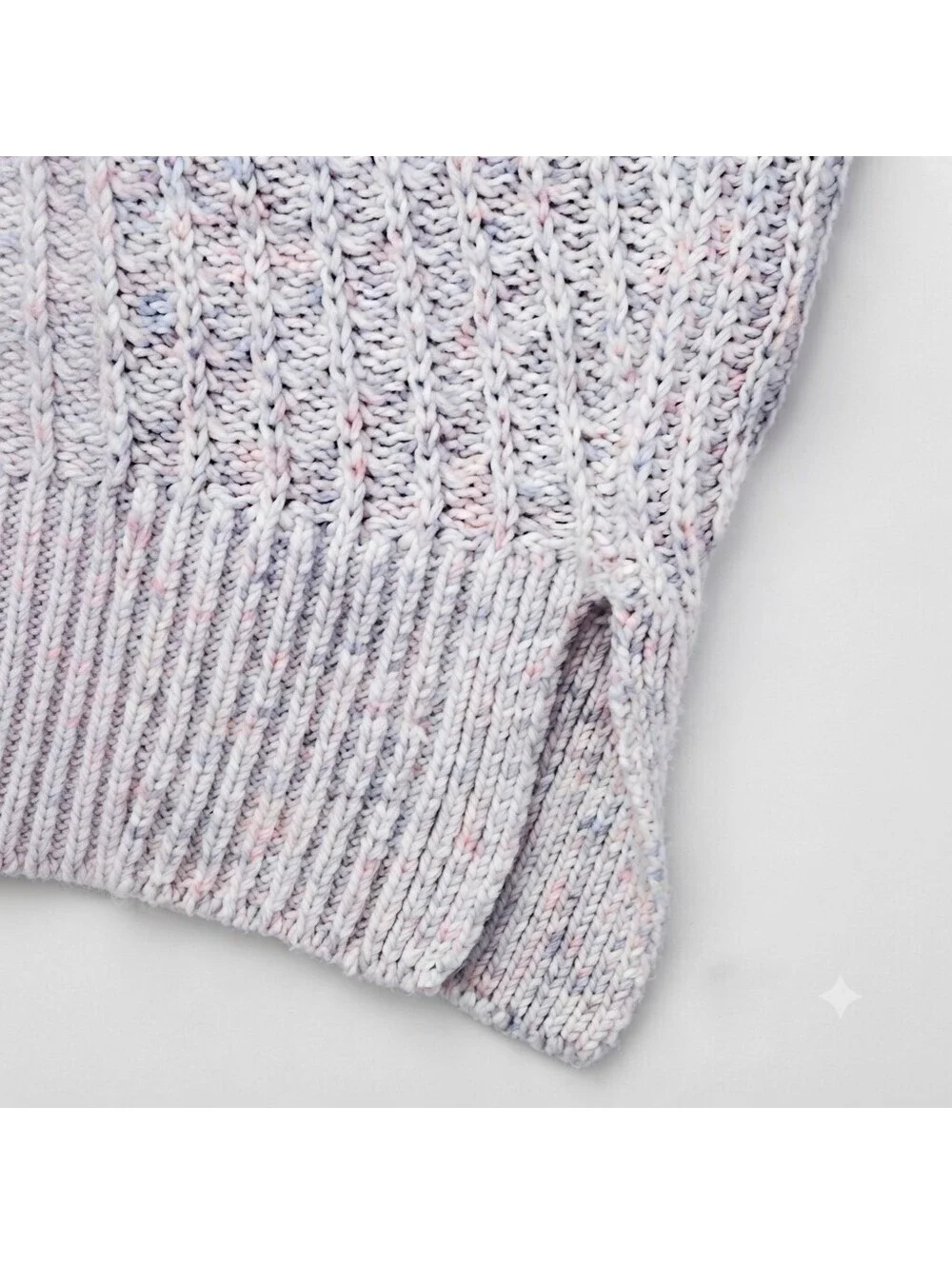 LOFT Women's Pale Lavender Speckled Knit Crewneck Pullover Sweater Sz S